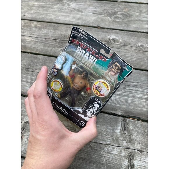 WWE Deluxe Build N Brawl Umaga with Top Cage Wall Piece Series 3 NEW SEALED 2008 - Picture 3 of 3